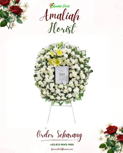Krans Bunga Duka Cita di Sawangargo